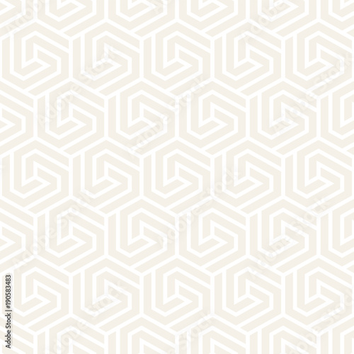 Vector seamless subtle stripes pattern. Modern stylish texture with monochrome trellis. Repeating geometric hexagonal grid.