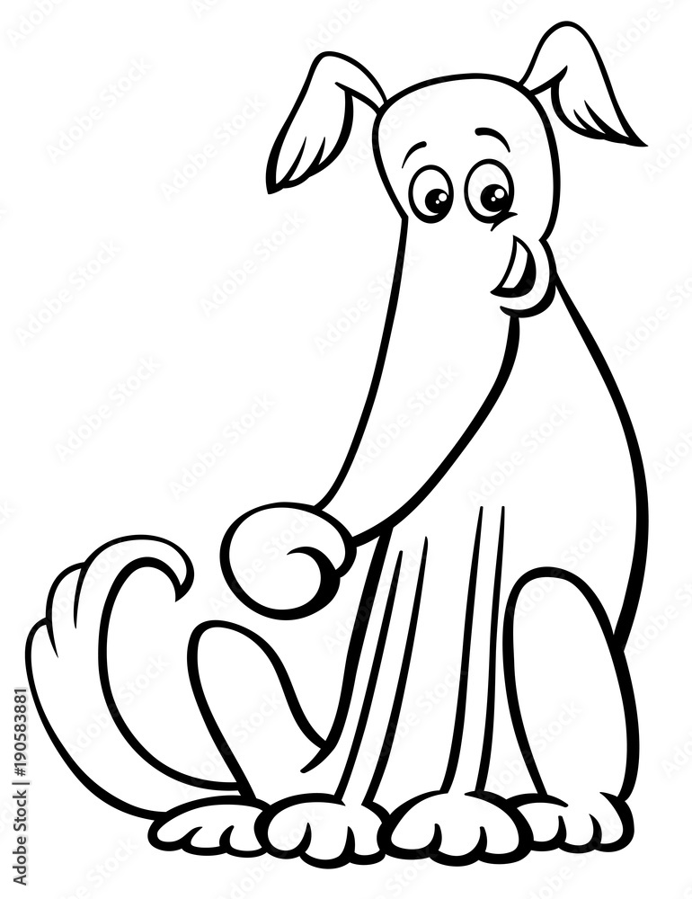 Fototapeta premium cute dog cartoon character coloring book