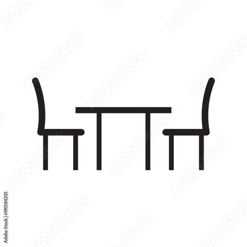 table and chairs icon-vector illustration