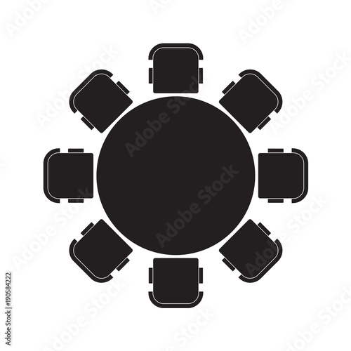 round table and chairs icon- vector illustration