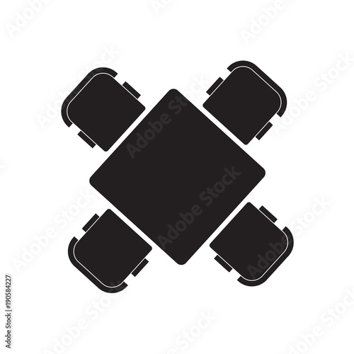 table and chairs icon- vector illustration