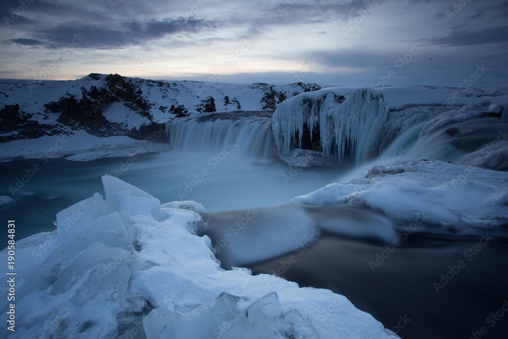 Frozen Landscape in Iceland nature - winter locked in Ice