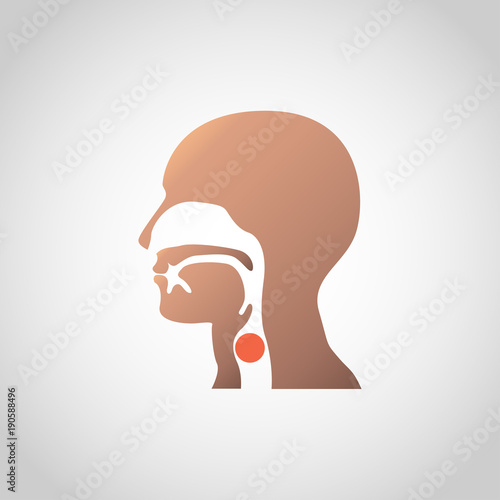 a lump in the throat icon design. Vector illustration