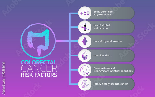 Colorectal Cancer icon design, infographic health. Vector illustration.