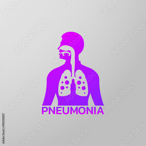 pneumonia icon design, infographic health, medical infographic. Vector illustration