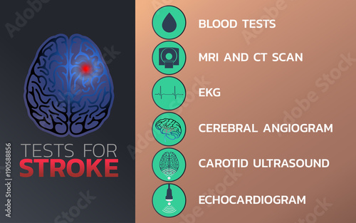 Tests for stroke icon design, infographic health, medical infographic. Vector illustration