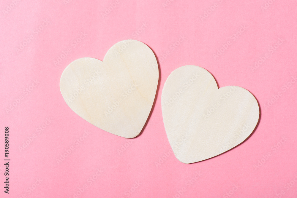 White hearts shape on pink background, Valentine day concept