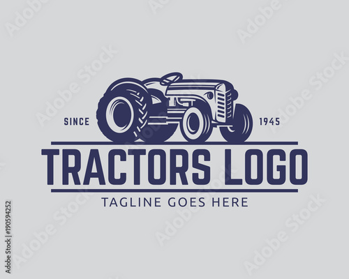 Collection of Tractor and farm logo template, vector set, vector pack