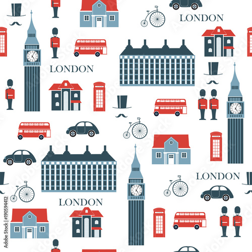 London vector seamless pattern