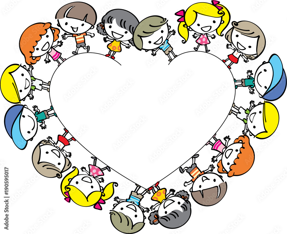 kids with heart shape
