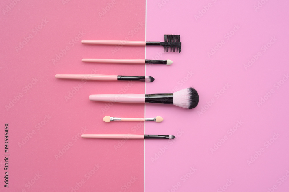 Set of makeup brushes for background Set of makeup brushes for background