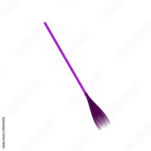Vintage broom in purple design