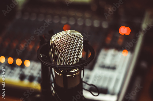 microphone and mixing console photo