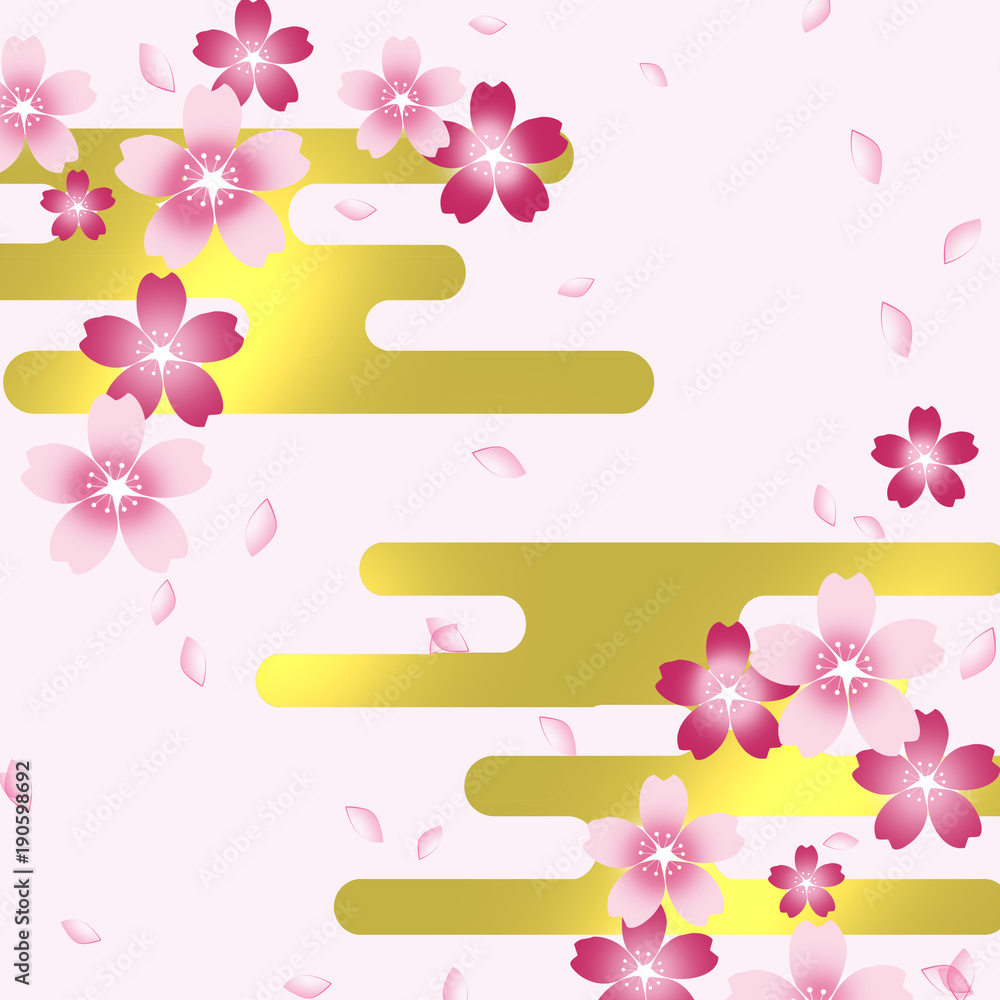 桜 和柄 さくら 和風 サクラ 和 和の背景 Stock イラスト Adobe Stock