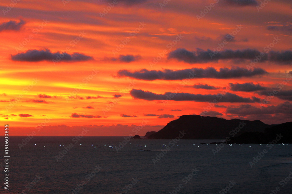 Colourful Lombok sunset