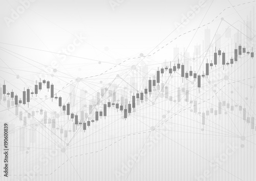 Business candle stick graph chart of stock market investment trading on white background design. Bullish point, Trend of graph. Vector illustration