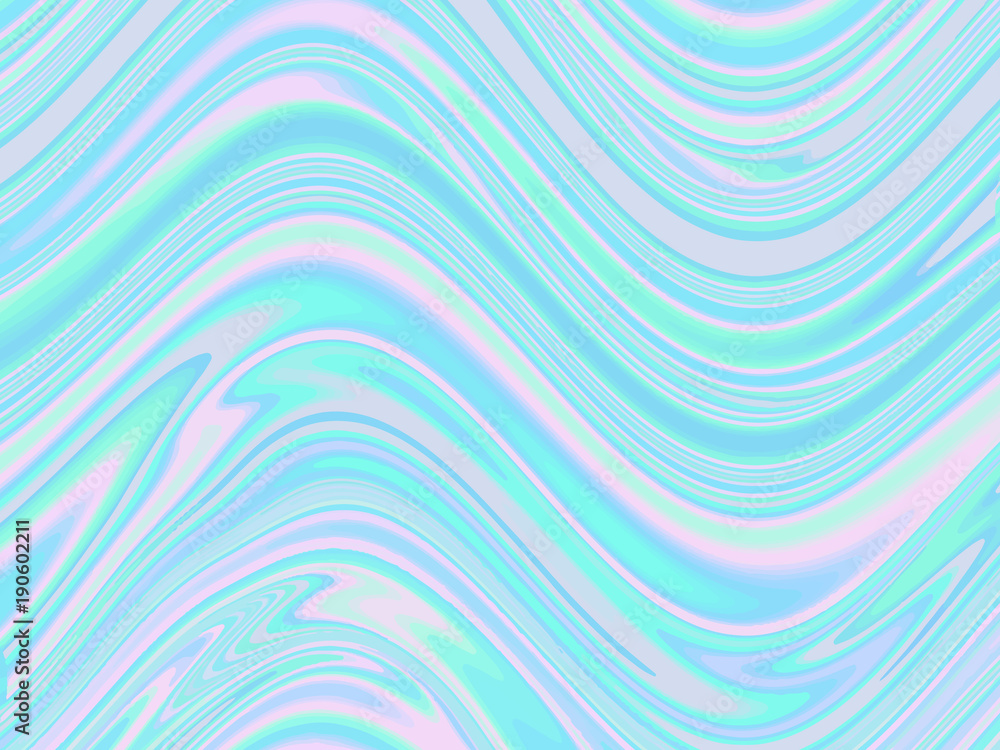 Fototapeta premium Holographic abstract background in pastel, neon color . Vector illustration for poster, brochure, invitation, cover book, catalog.