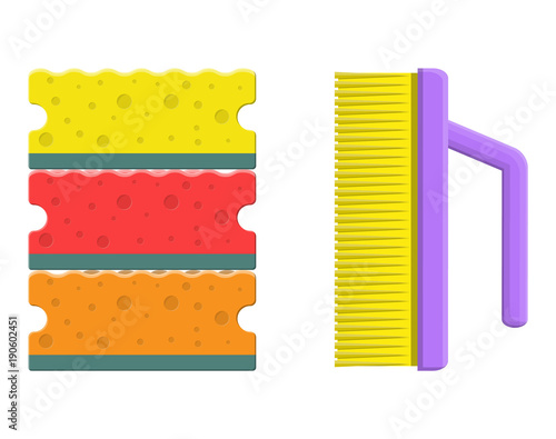 Washing sponge and brush.