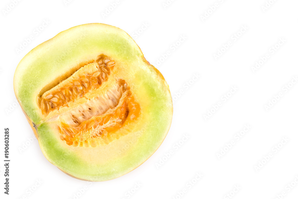 Cantaloupe cut in half isolated Cantaloupe cut in half isolated