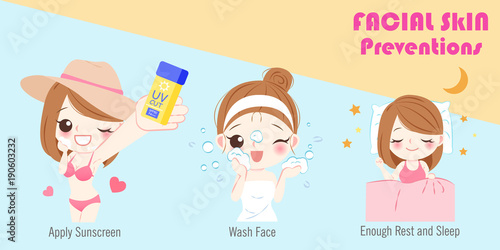 woman with facial skin prevention
