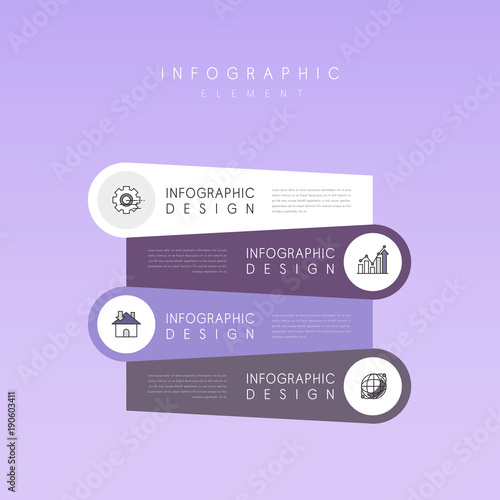 Violet color info graphic design