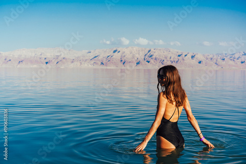 Young woman going to Dead Sea  Israel