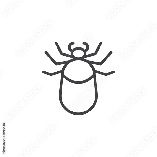 Tick animal line icon, outline vector sign, linear style pictogram isolated on white. Mite symbol, logo illustration. Editable stroke