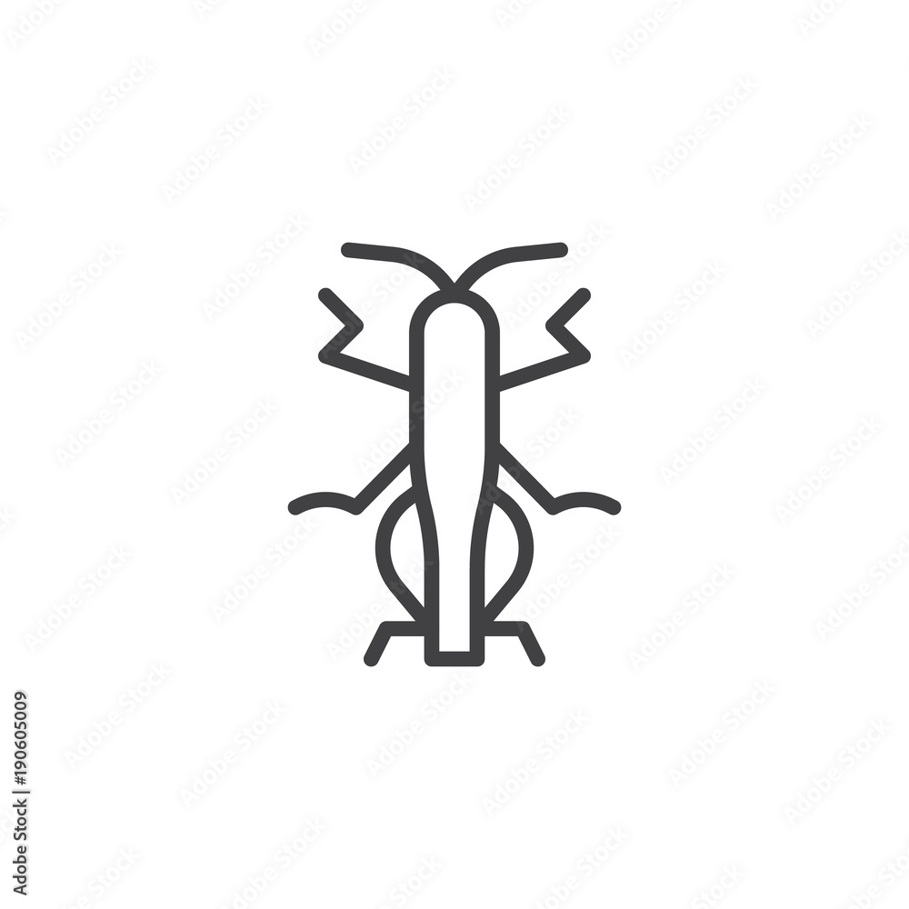 Grasshopper insect line icon, outline vector sign, linear style pictogram isolated on white. Locust symbol, logo illustration. Editable stroke Grasshopper insect line icon, outline vector sign, linear style pictogram isolated on white. Locust symbol, logo illustration. Editable stroke