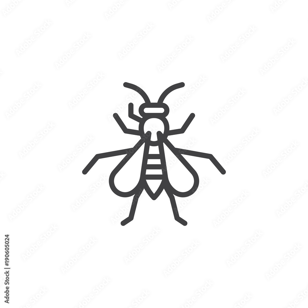 Wasp insect line icon, outline vector sign, linear style pictogram isolated on white. Hornet symbol, logo illustration. Editable stroke Wasp insect line icon, outline vector sign, linear style pictogram isolated on white. Hornet symbol, logo illustration. Editable stroke