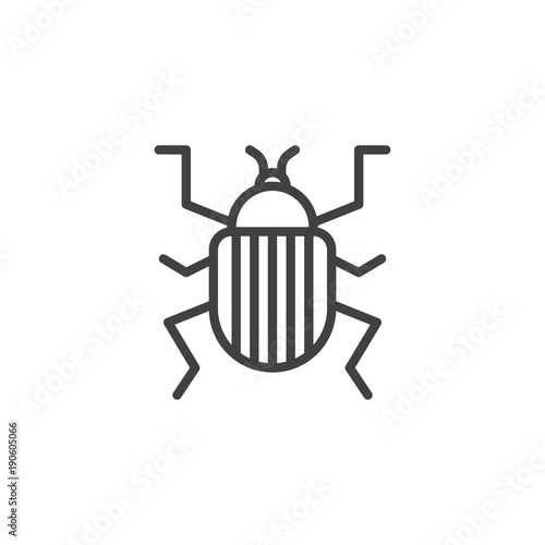 Colorado beetle line icon, outline vector sign, linear style pictogram isolated on white. Pest symbol, logo illustration. Editable stroke