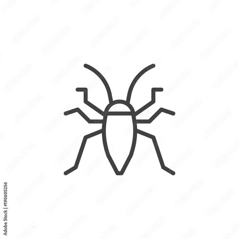 Bedbug insect line icon, outline vector sign, linear style pictogram isolated on white. Cockroach, bug symbol, logo illustration. Editable stroke Bedbug insect line icon, outline vector sign, linear style pictogram isolated on white. Cockroach, bug symbol, logo illustration. Editable stroke