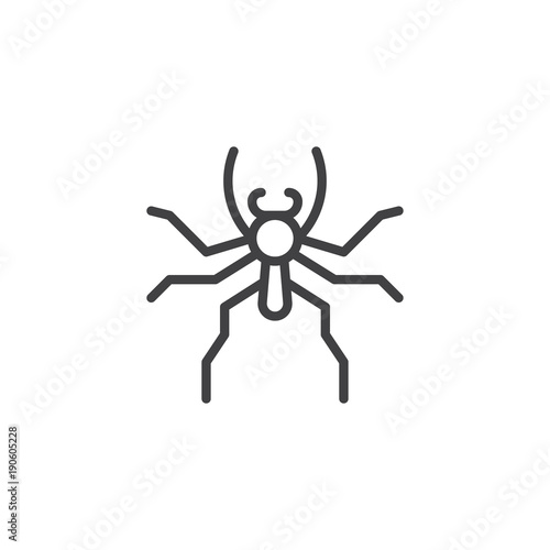 Jumping spider line icon, outline vector sign, linear style pictogram isolated on white. Symbol, logo illustration. Editable stroke