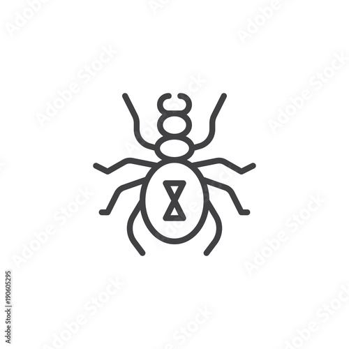 Harvest mite line icon, outline vector sign, linear style pictogram isolated on white. Tick symbol, logo illustration. Editable stroke