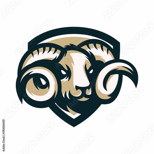Animal Head - ram - vector logo/icon illustration mascot