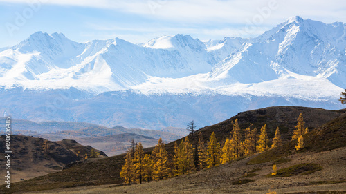 Snowbound mountain North-Chuya ridge of Altai Republic, Russia.