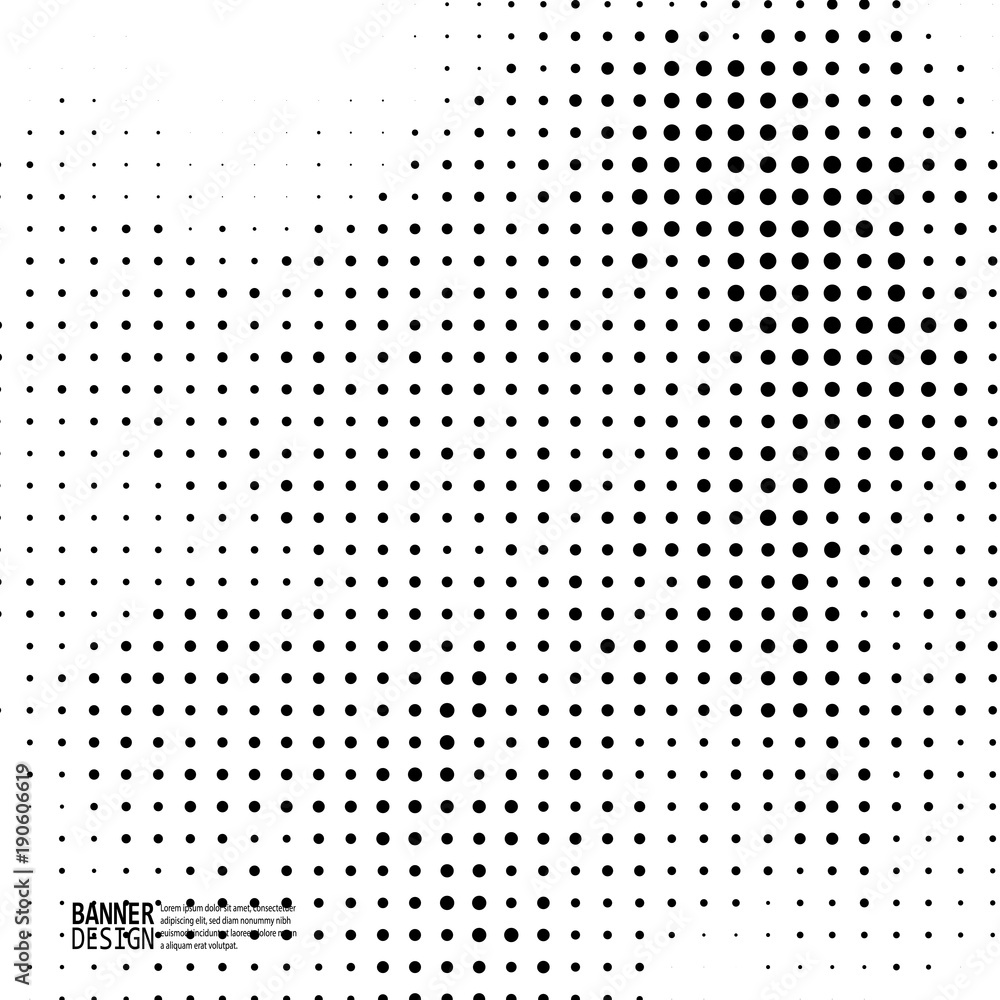 Monochrome halftone pattern dot background