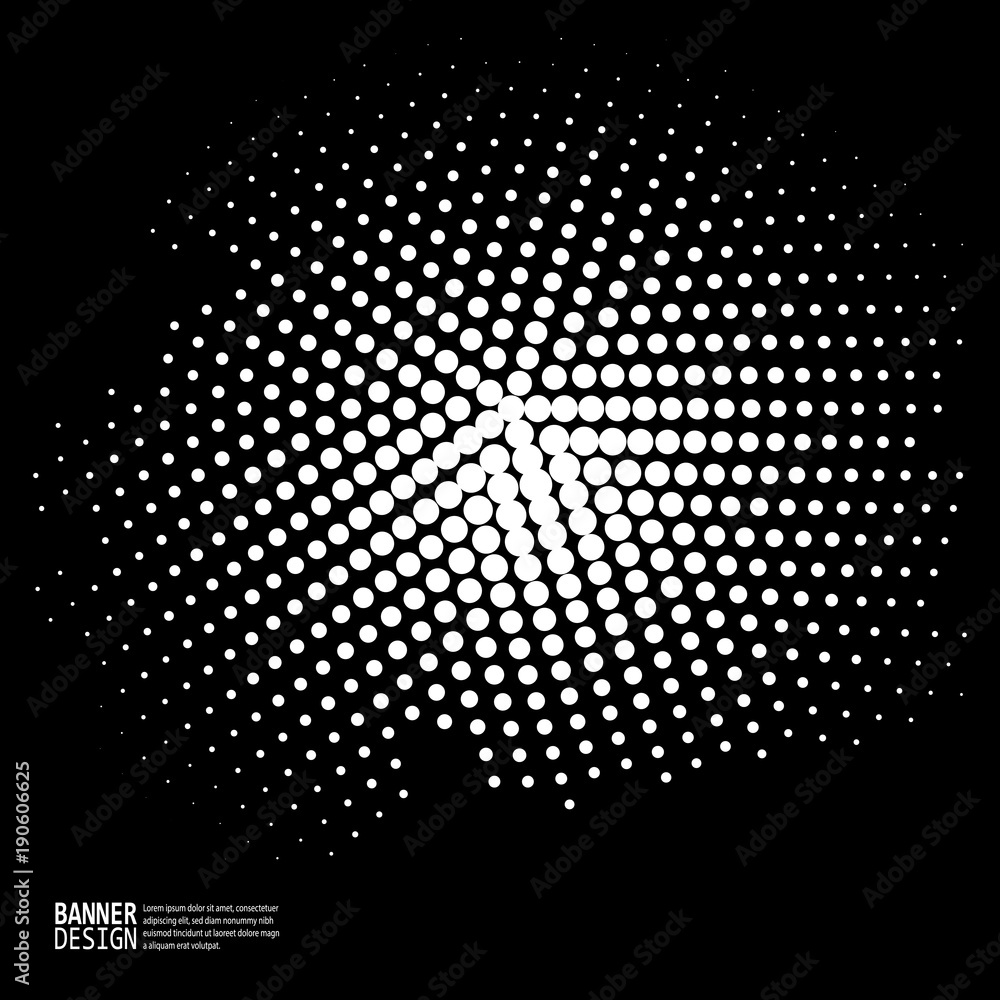 Monochrome halftone pattern dot background