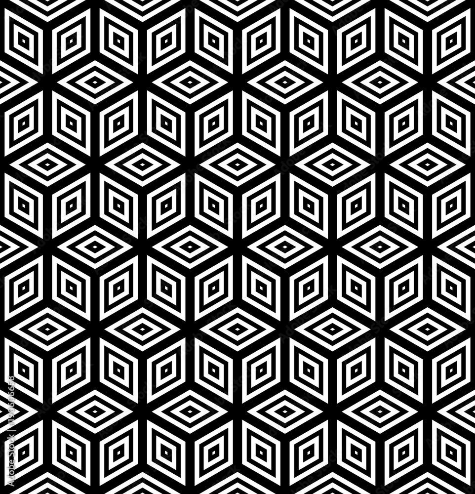 Seamless geometric pattern. 3D illusion. Seamless geometric pattern. 3D illusion.