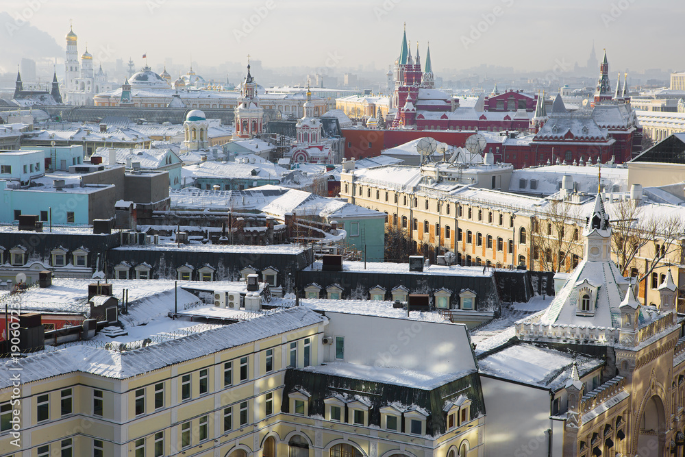 Москва. Зима.Вид с высоты.