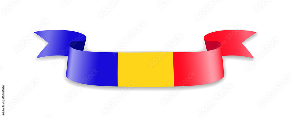 Romania flag in the form of wave ribbon. Romania flag in the form of wave ribbon.