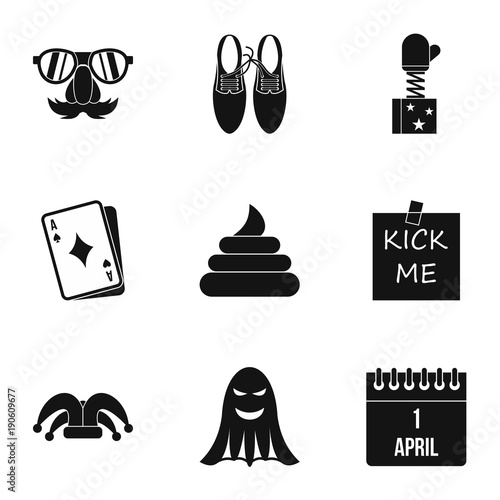 Jocularity icons set, simple style