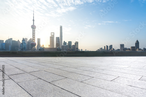 empty floor with cityscape