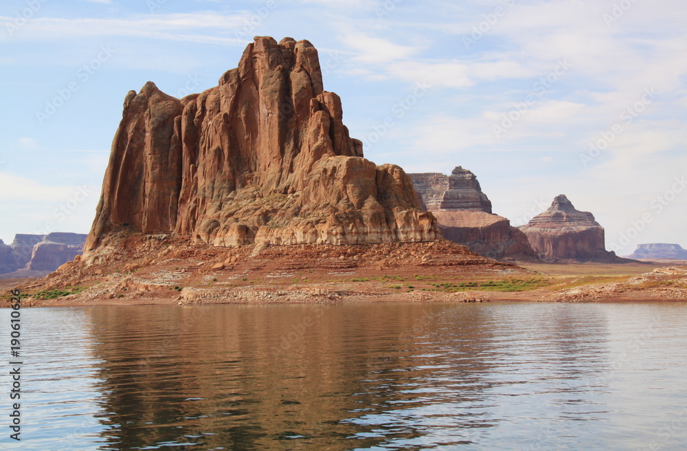 Rock formation at Powell Lake in Utah in the USA
