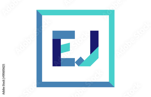 EJ Square Ribbon Letter Logo © vectorlia