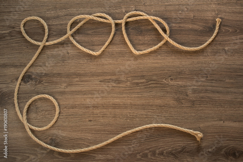 Rope knots heart shapes