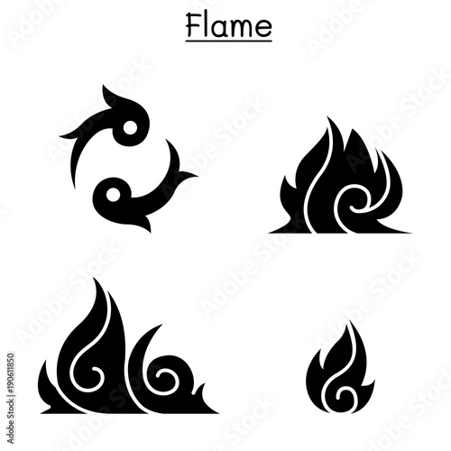 Fire, flame , Burn vector illustration graphic design
