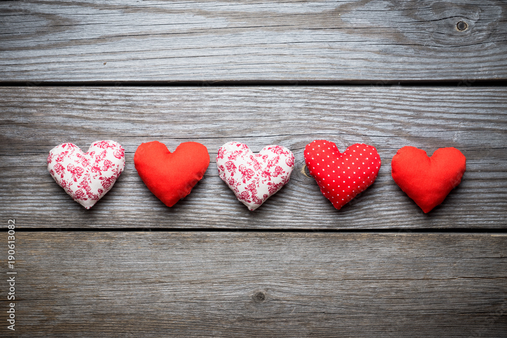 Handmade hearts for st. Valentines Day. Selective focus. Shallow depth of field. Handmade hearts for st. Valentines Day. Selective focus. Shallow depth of field.