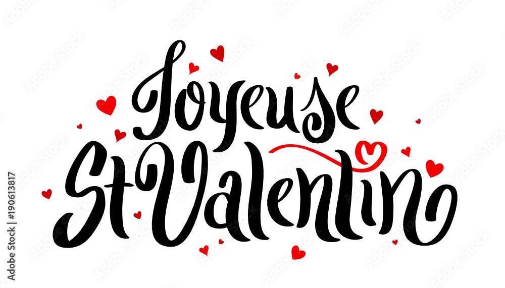 JOYEUSE SAINT VALENTIN carte avec cœurs rouges JOYEUSE SAINT VALENTIN carte avec cœurs rouges