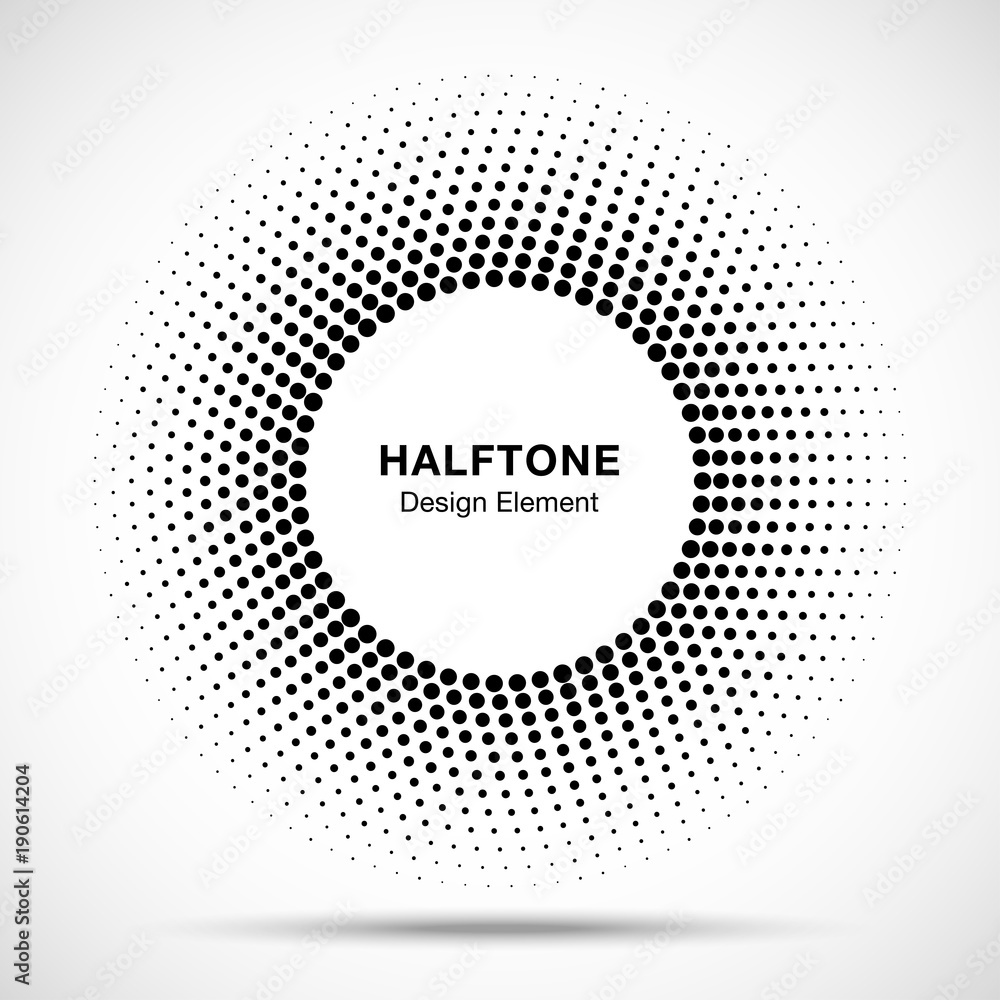 Black Abstract Circle Frame Halftone Dots Logo Design Element for medical treatment, cosmetic. Circle Border Icon halftone round dot vector elements. Halftone circle emblem, vector illustration. Black Abstract Circle Frame Halftone Dots Logo Design Element for medical treatment, cosmetic. Circle Border Icon halftone round dot vector elements. Halftone circle emblem, vector illustration.