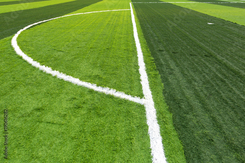 Soccer football field with artificial grass pattern